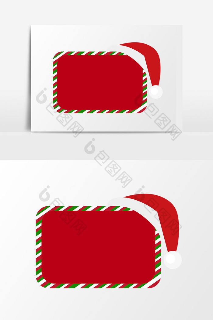 红色圣诞帽边框元素