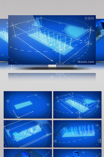 从蓝图绘制到标志构建完成的全过程AE模板图片