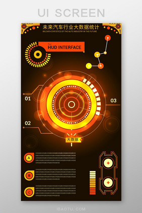 高端发光爆炸型通用大数据图表ui移动界面