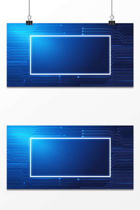 蓝色渐变光感线路线条商务科技背景