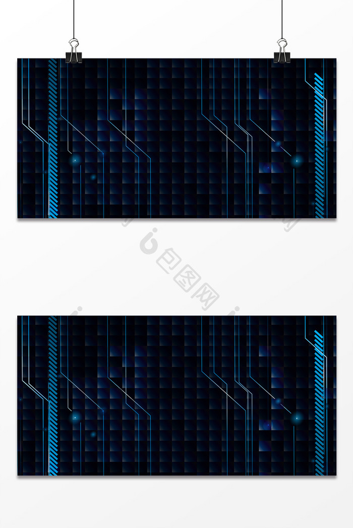 科技芯片风蓝色质感纹理渐变大气商务背景