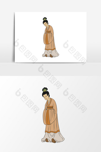 中国古代唐装女子形象元素图片