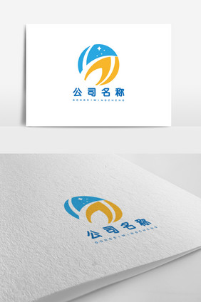 蓝橙充满生机探索感科技公司标志logo