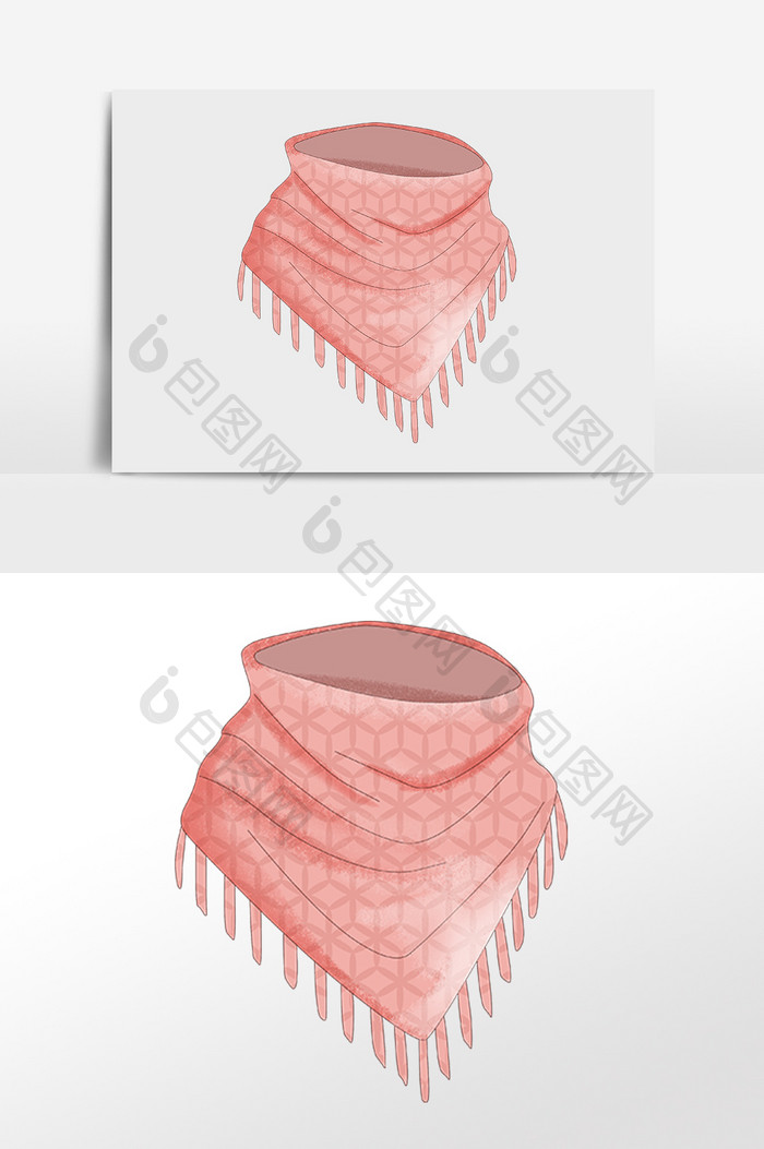 卡通粉色围脖素材