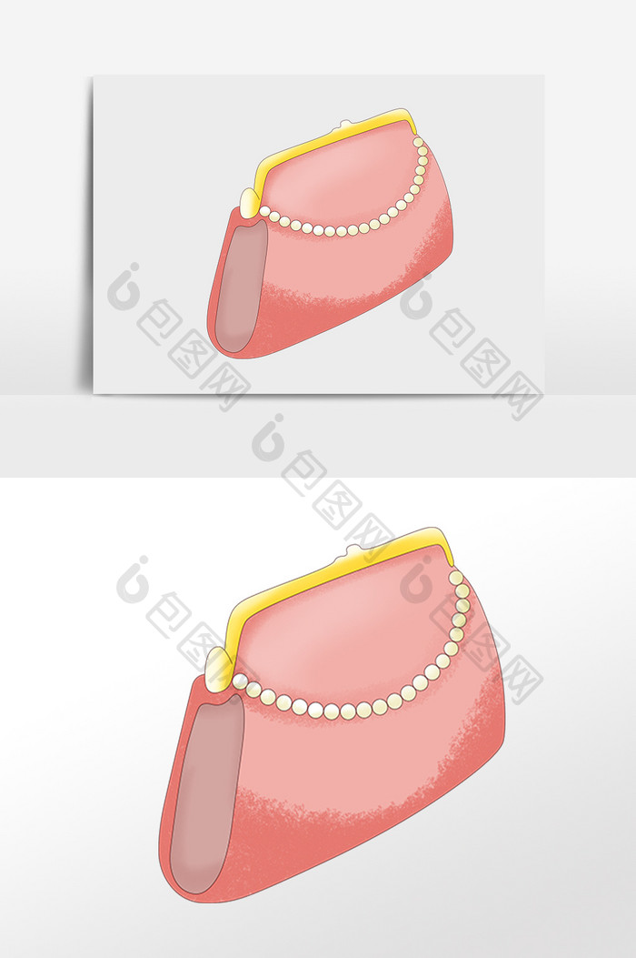 卡通粉色钱包素材