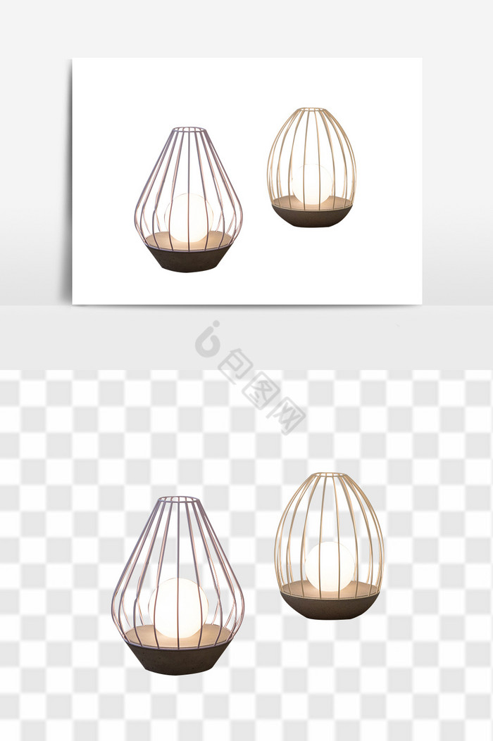 现代笼子灯罩组合图片