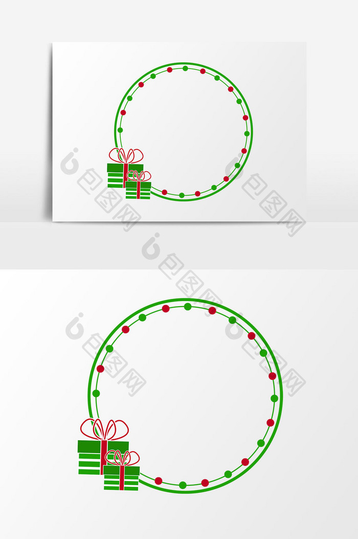 圆形礼盒边框元素