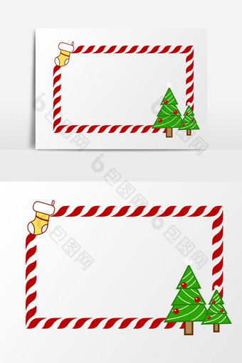 手绘圣诞节边框元素设计图片