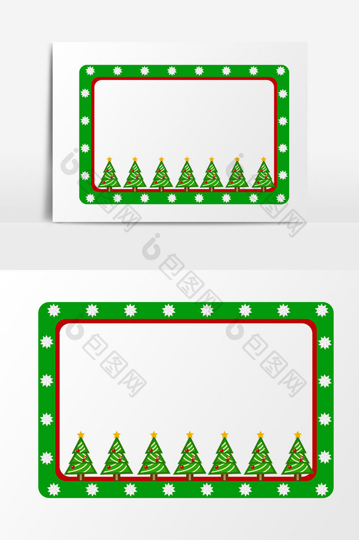 圣诞树边框元素设计