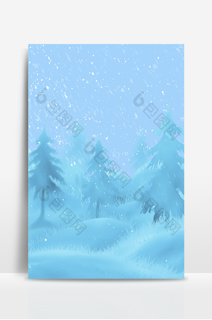 蓝色冬季雪花背景设计