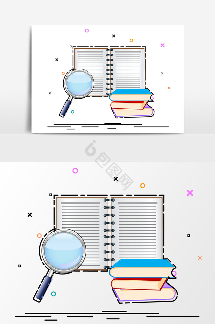 书本放大镜图片