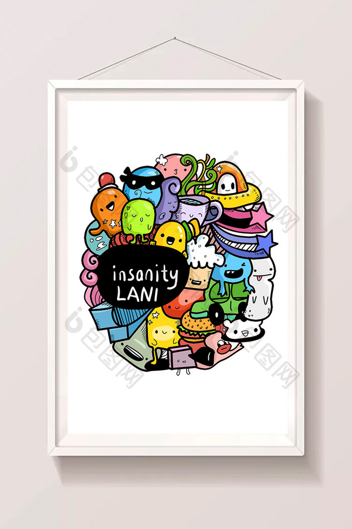 包图 插画 其他 【psd】 商用涂鸦风格创意小怪兽插