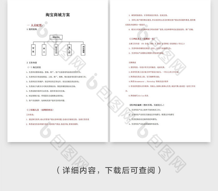 淘宝天猫运营计划书详细方案