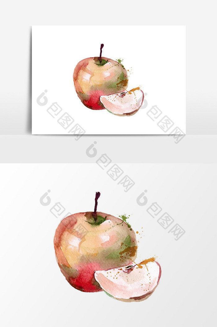 手绘彩绘苹果设计元素