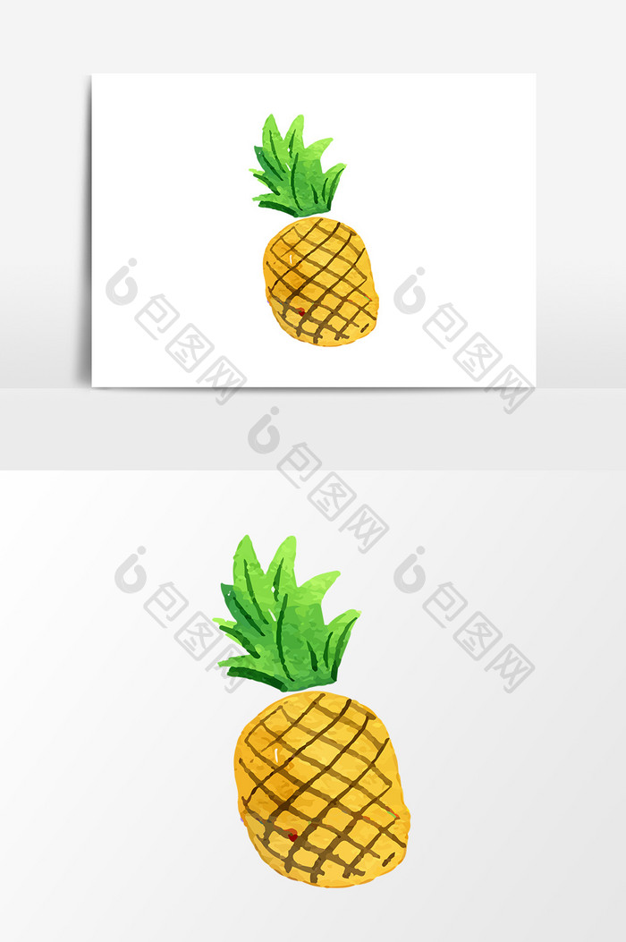 手绘卡通菠萝元素设计