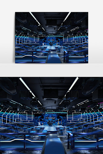 后现代酒吧舞台设计3d模型效果图图片
