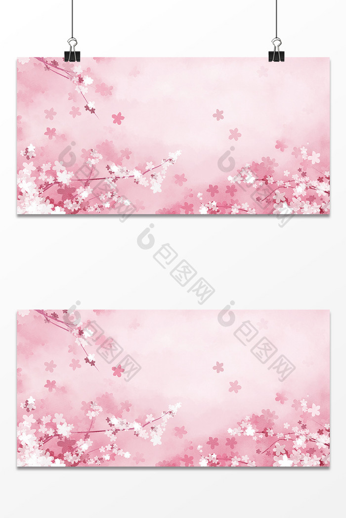 粉色花朵清新背景设计