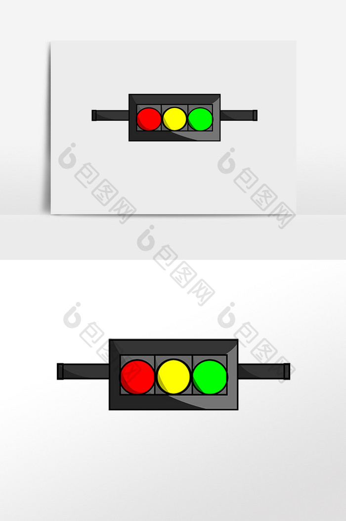 手绘交通红绿灯素材