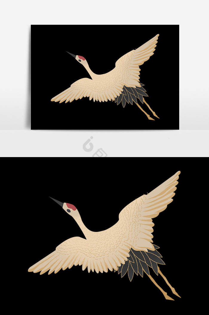 仙鹤动物插画