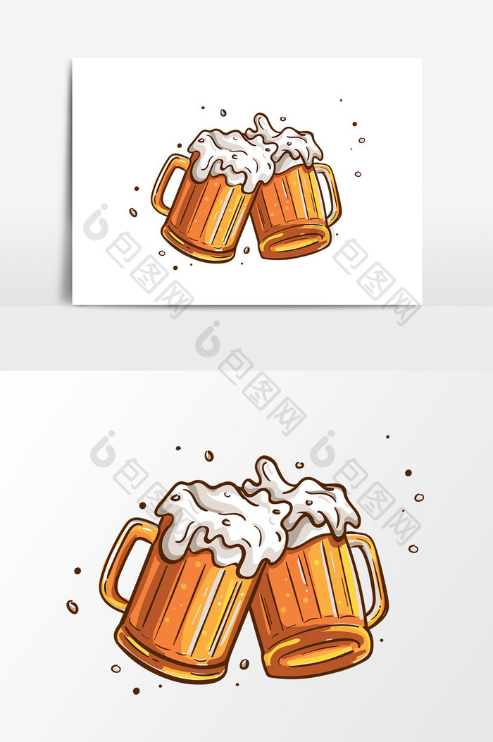卡通啤酒元素设计