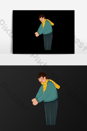 伸手接东西的男人插画