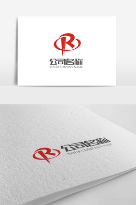 动感大气R字母logo标志