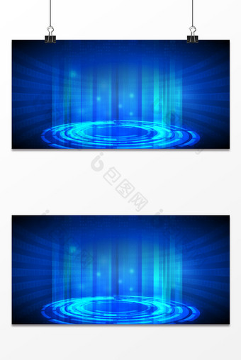 蓝色渐变商务科技垂直光线舞台简约大气背景图片