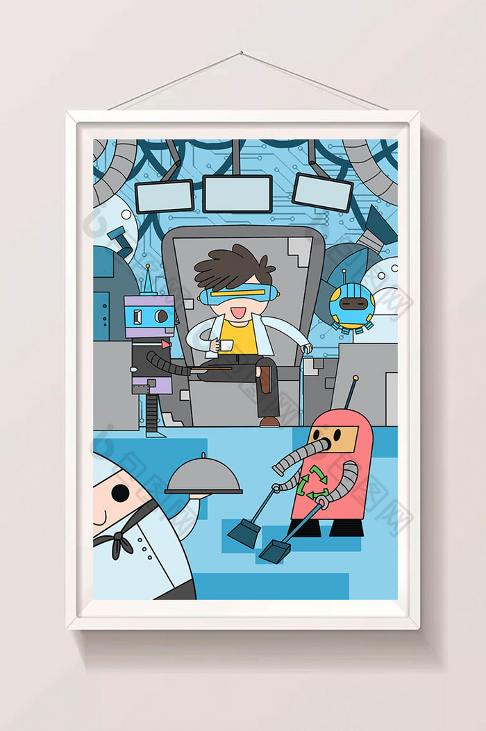 精美好看的ai智能时代未来生活图片素材免费下载,本次作品主题是插画