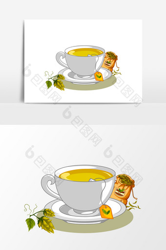 卡通茶杯设计元素图片