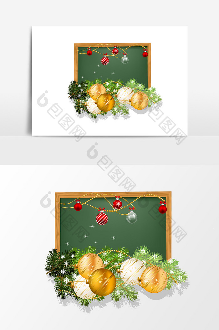 圣诞节小黑板装饰设计元素