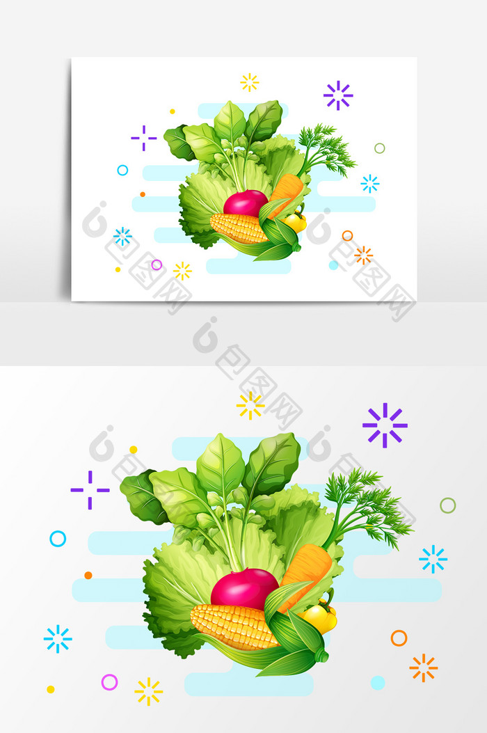 卡通蔬菜清新设计元素