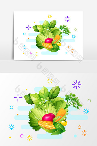 卡通蔬菜清新设计元素图片