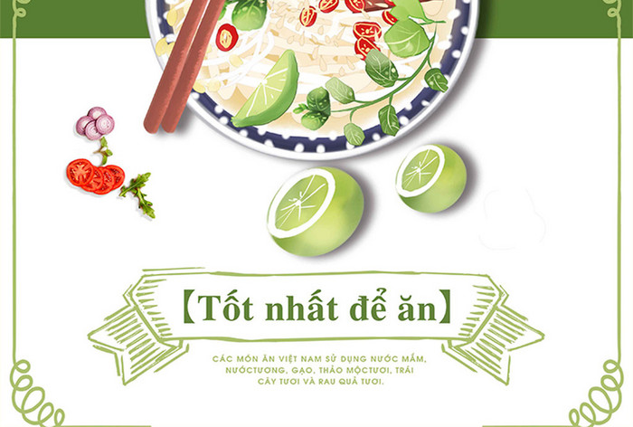 绿色插图的地方边境越南食品海报