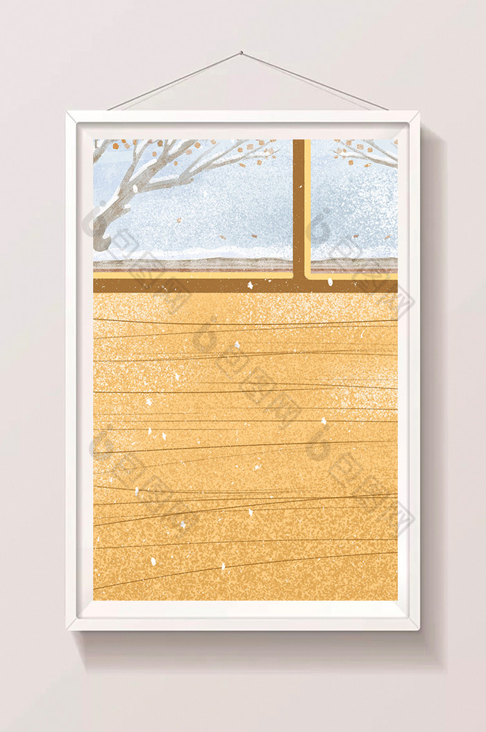 冬季室内雪景背景素材