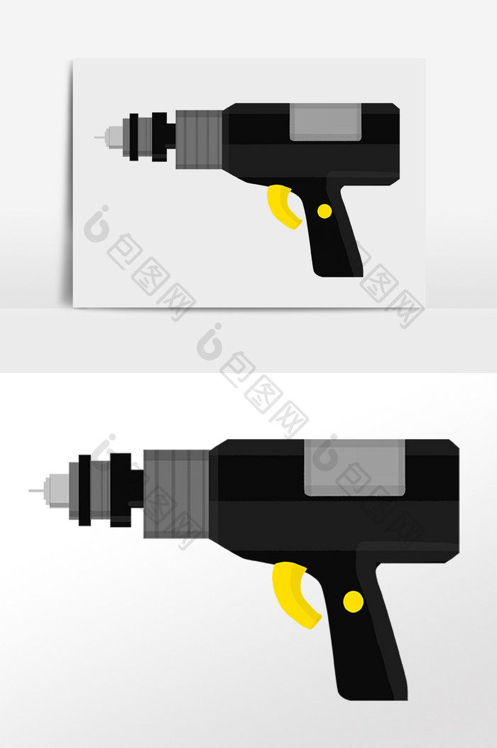 手绘建筑工地钻头素材