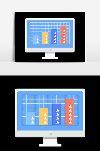 扁平化电脑元素设计图片