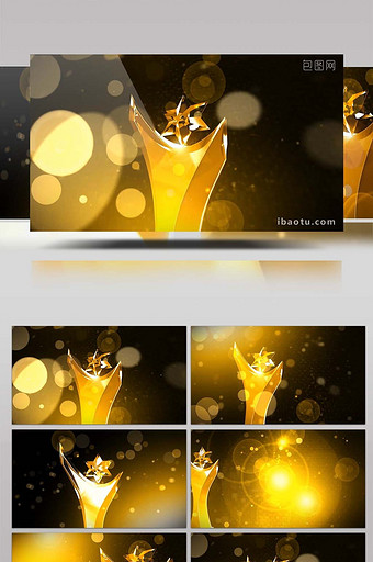 金色粒子奖杯颁奖典礼视频图片