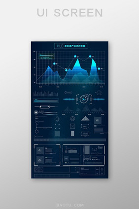 科技风格大数据预览UI移动界面