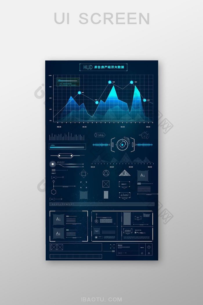 科技风格大数据预览UI移动界面