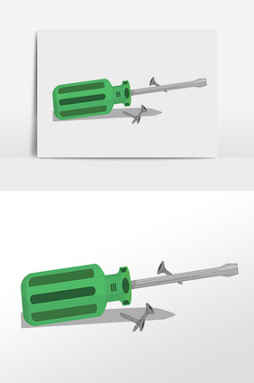手绘螺丝刀螺丝素材
