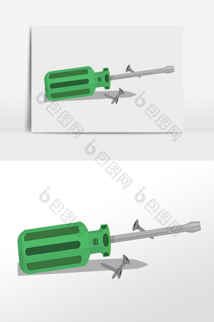 手绘螺丝刀螺丝素材