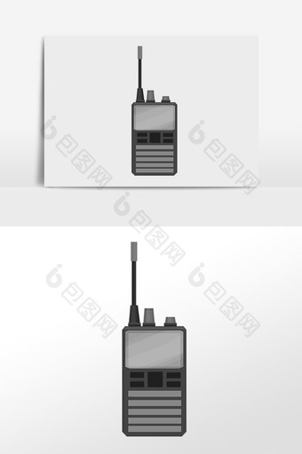卡通手绘警察对讲机素材图片