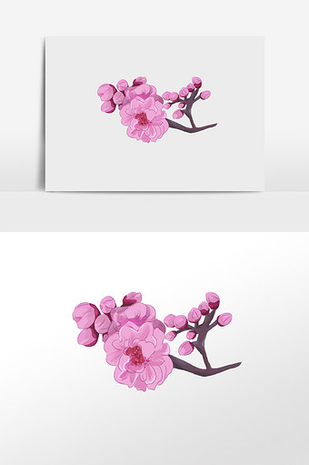 粉色花苞手绘素材图片