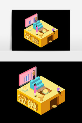 2.5d金融元素设计