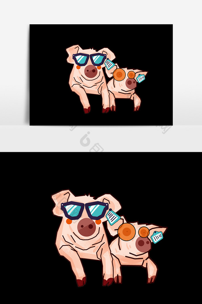 涂鸦小猪图片图片