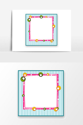 卡通清新四边形边框元素