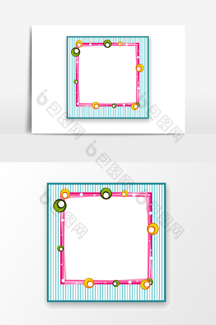 卡通清新四边形边框元素