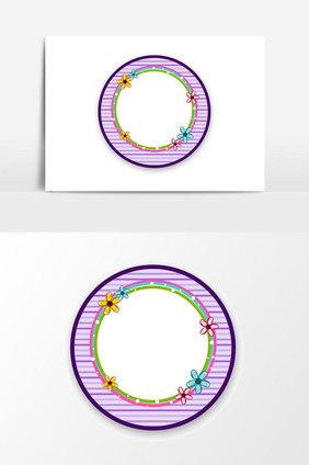 圆形条纹边框设计元素