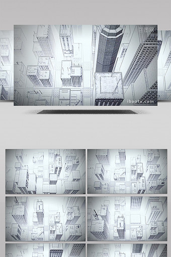 白色炫酷手绘效果城市建筑企业背景素材图片