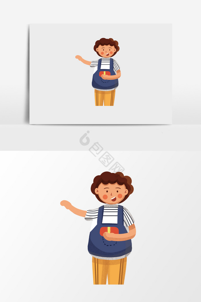 做饭的女人插画图片